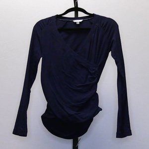 CAbi Women's Blue Long Sleeve Wrap Top